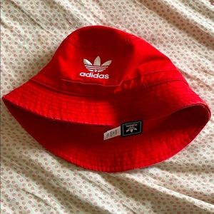 Adidas red bucket hat